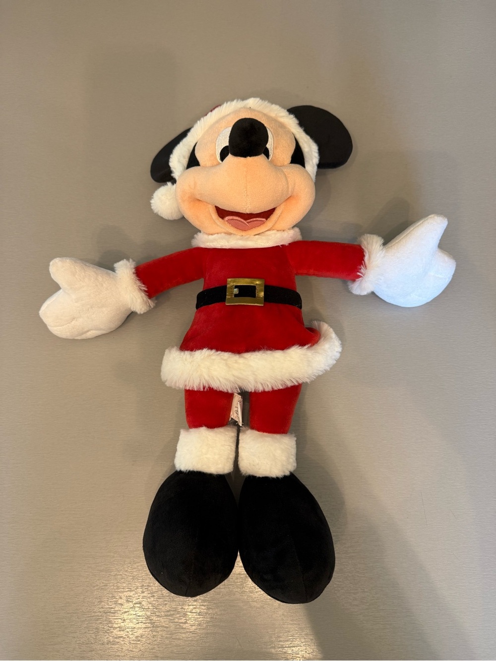 Mickey Mouse Plush in Red Santa Outfit
